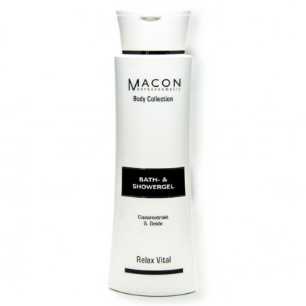 Flacon MACON Relax Vital Gel de Duș Revitalizant cu minerale marine.