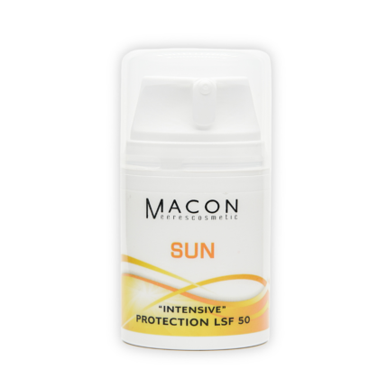 Crema de fata MACON Intensive Protection SPF 50+ pentru protectie solara maxima.