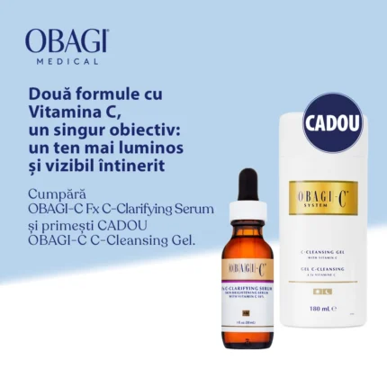 Pachet promoțional Obagi-C Duo cu serum Vitamina C si gel de curatare cadou.