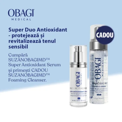 Set promoțional SUZANOBAGIMD cu serum antioxidant si spuma de curatare cadou.